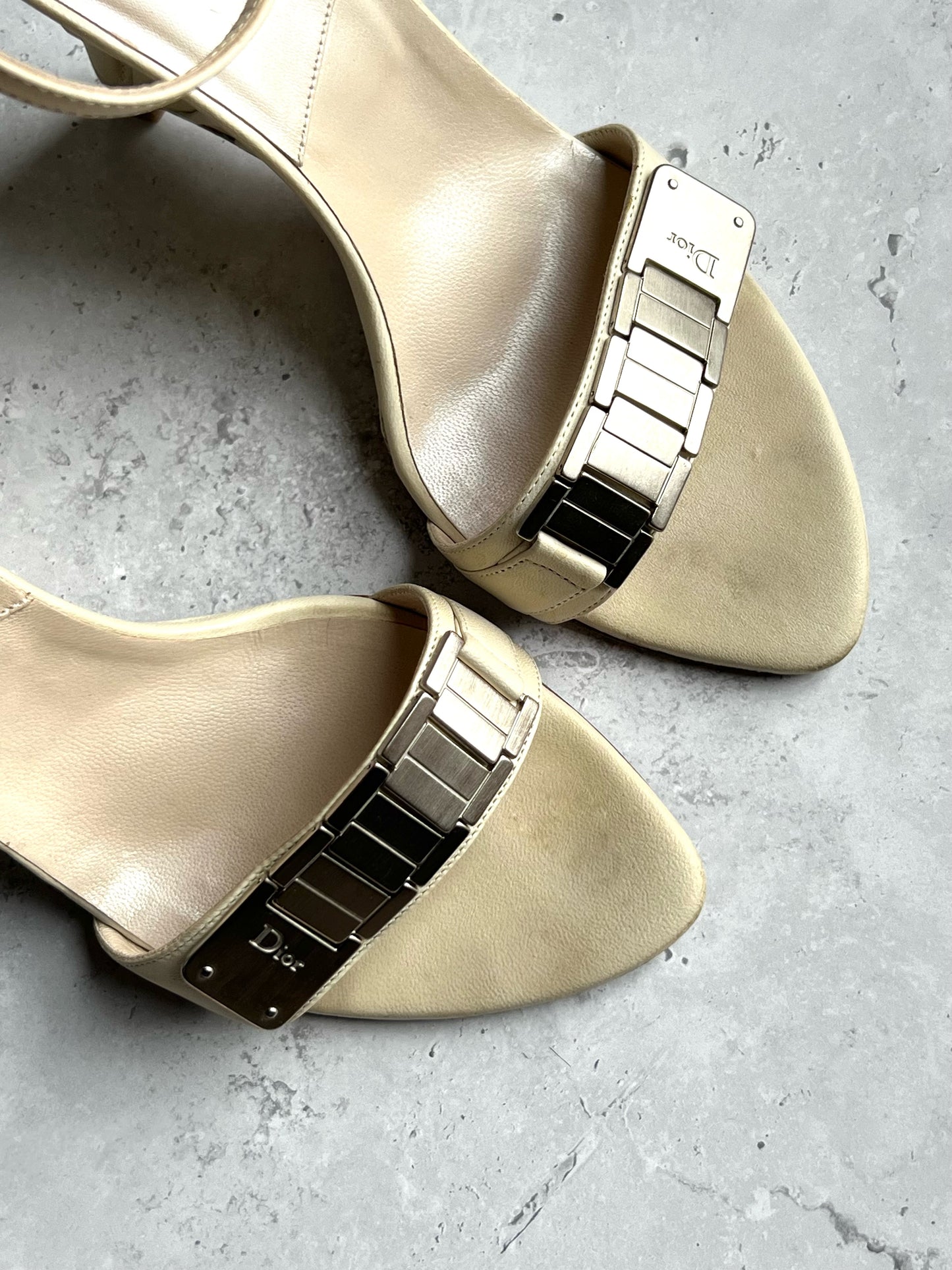 Dior Metal Strap Wedges