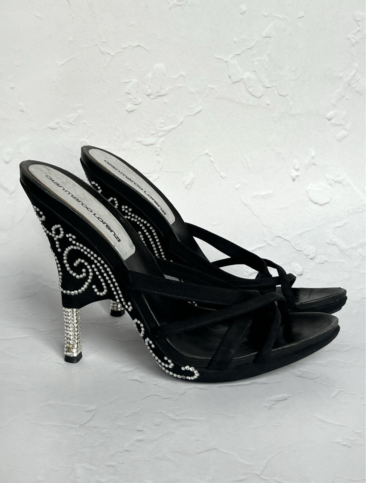 Gianmarco Lorenzi Diamante Suede Heels