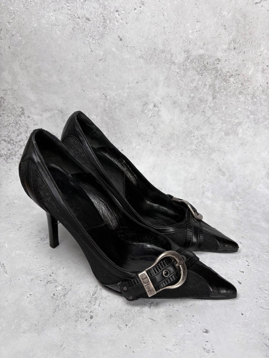 Dior Monogram Buckle Heels