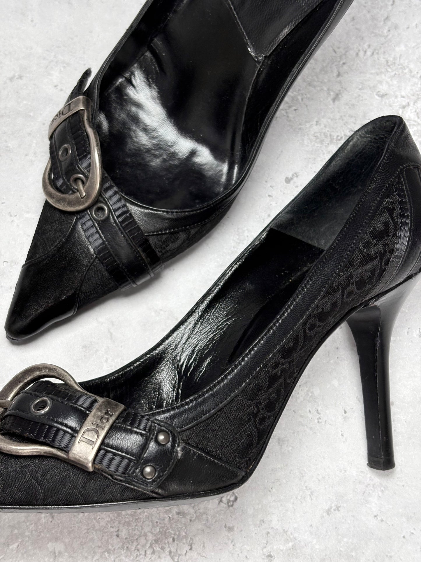 Dior Monogram Buckle Heels