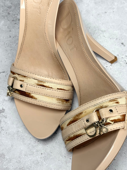 Dior Animal Print Charm Mules
