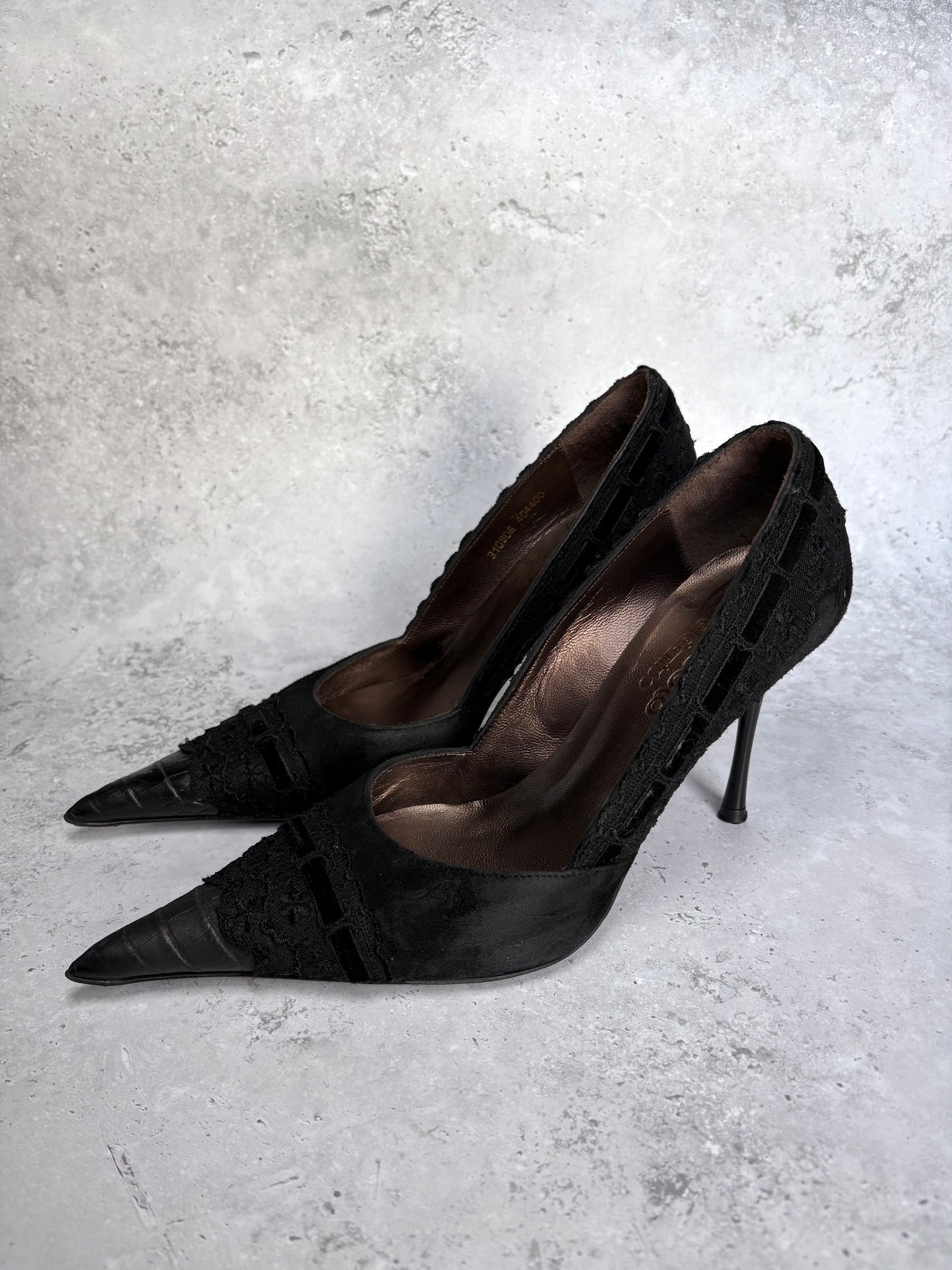 El Dantes Black Suede Heels