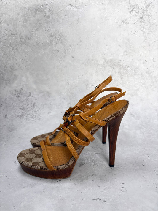 Gucci Bamboo Strappy Heels