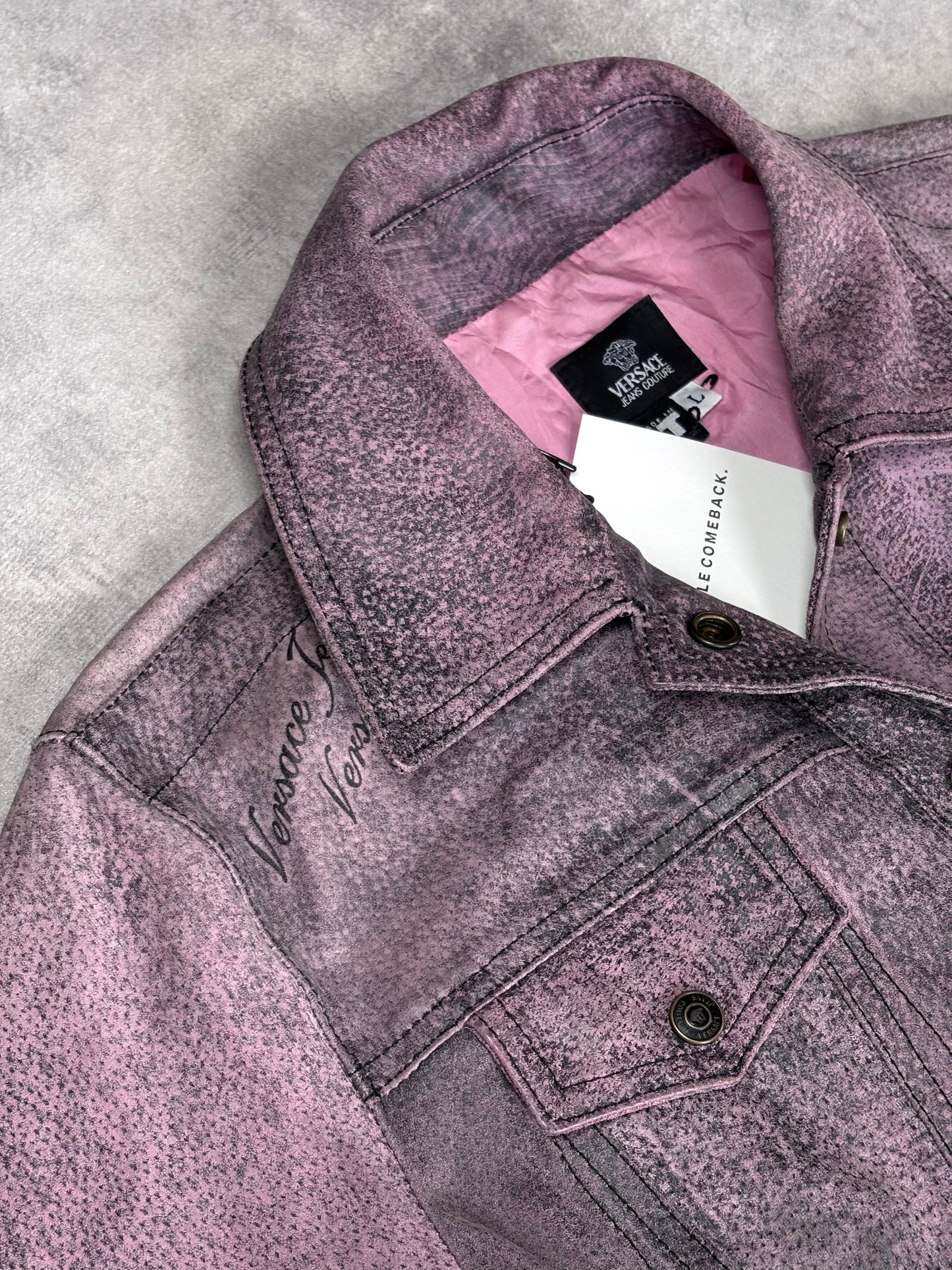 Versace Distressed Leather Jacket