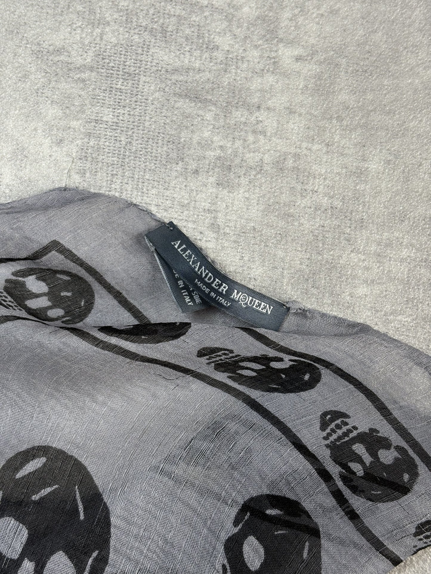 Alexander McQueen Grey Skull Scarf