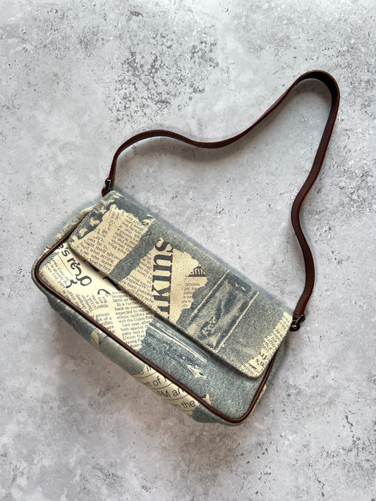 Blumarine BluGirl Newspaper Print Bag