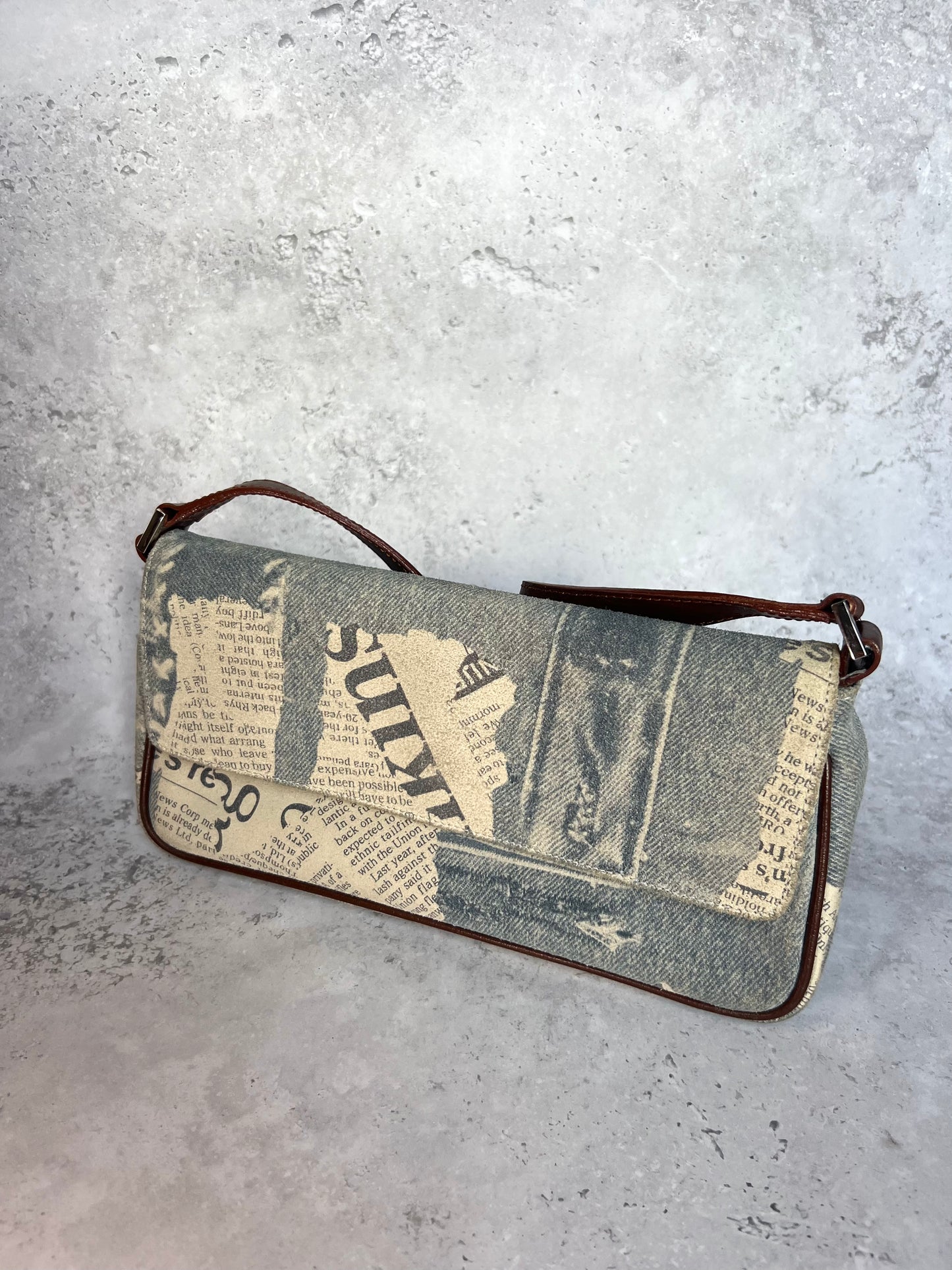 Blumarine BluGirl Newspaper Print Bag