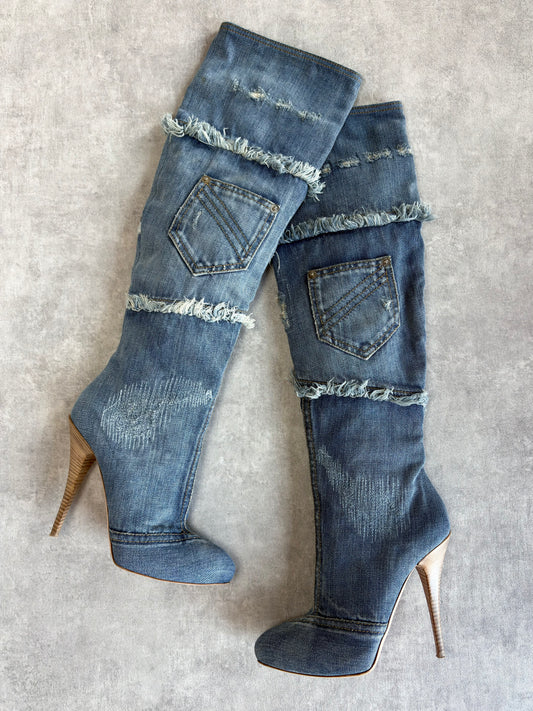 Gianmarco Lorenzi Denim Boots