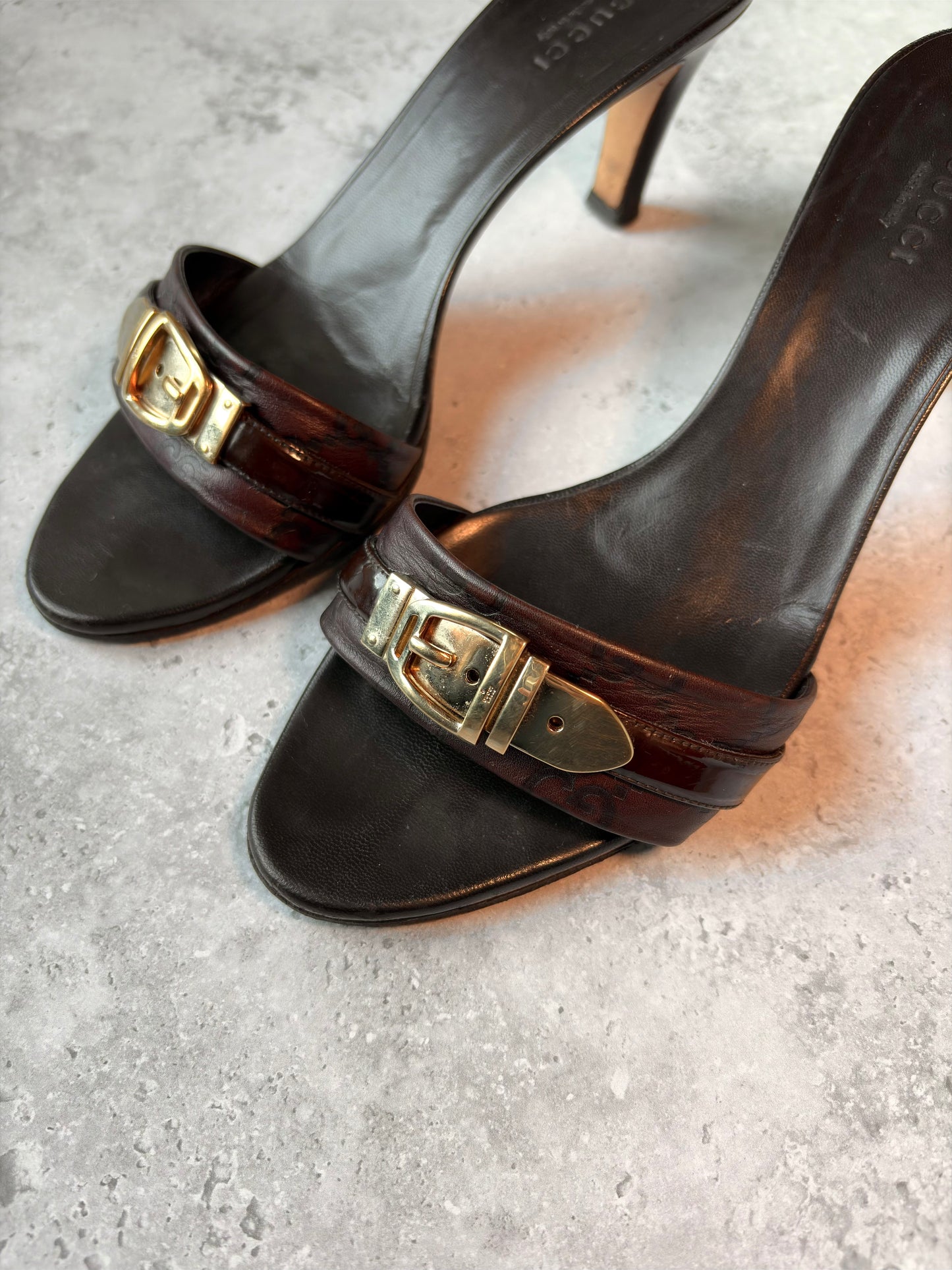 Gucci Dark Brown Buckle Mule