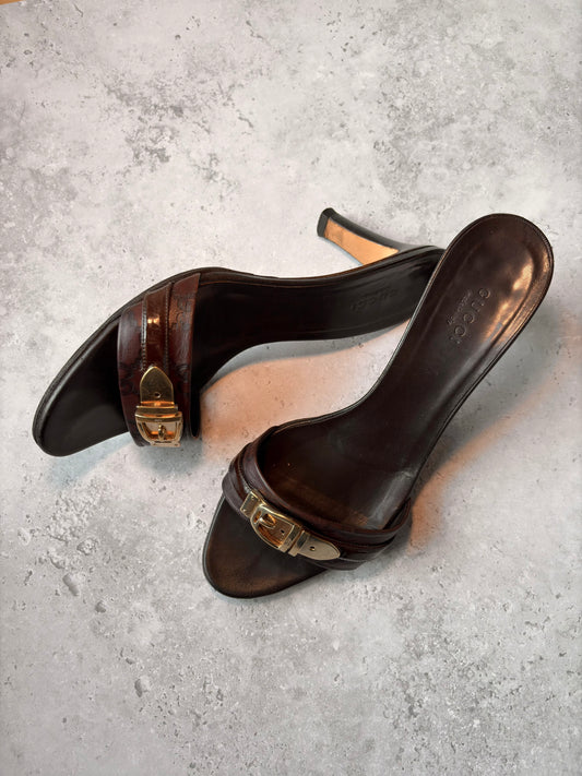 Gucci Dark Brown Buckle Mule