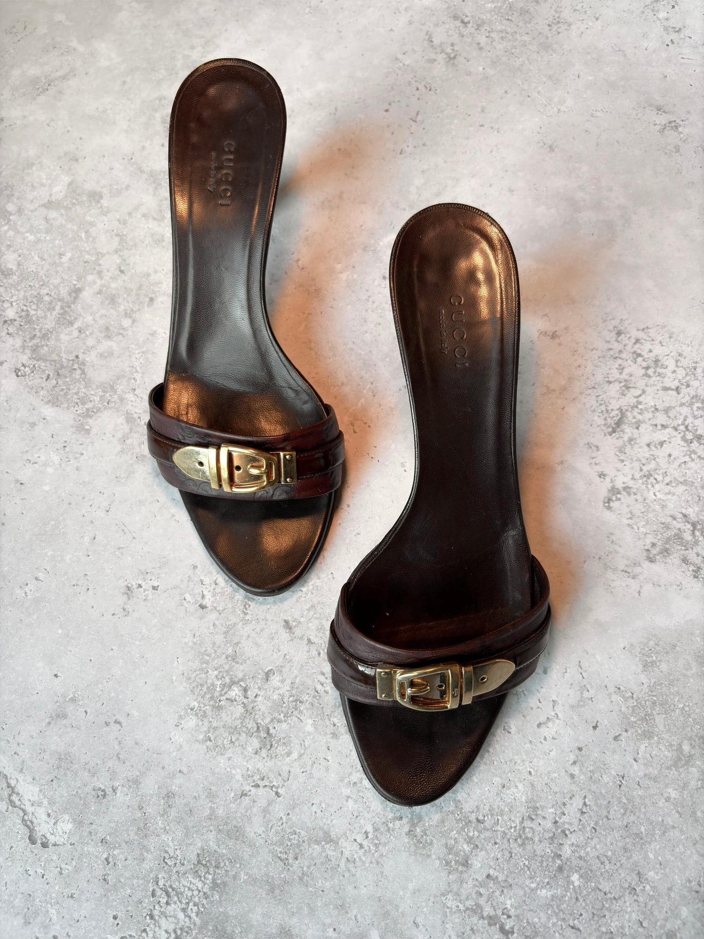 Gucci Dark Brown Buckle Mule
