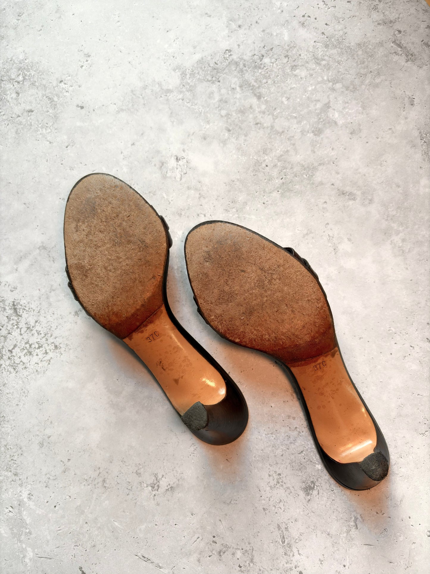 Gucci Dark Brown Buckle Mule