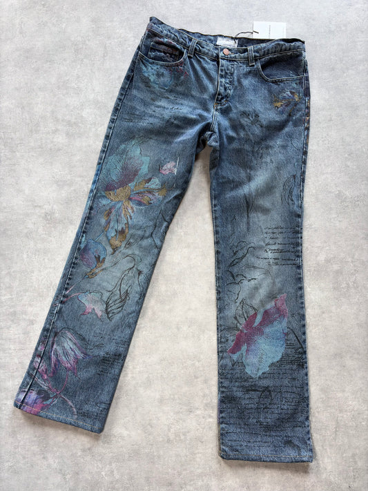 Cavalli Script Floral Jeans