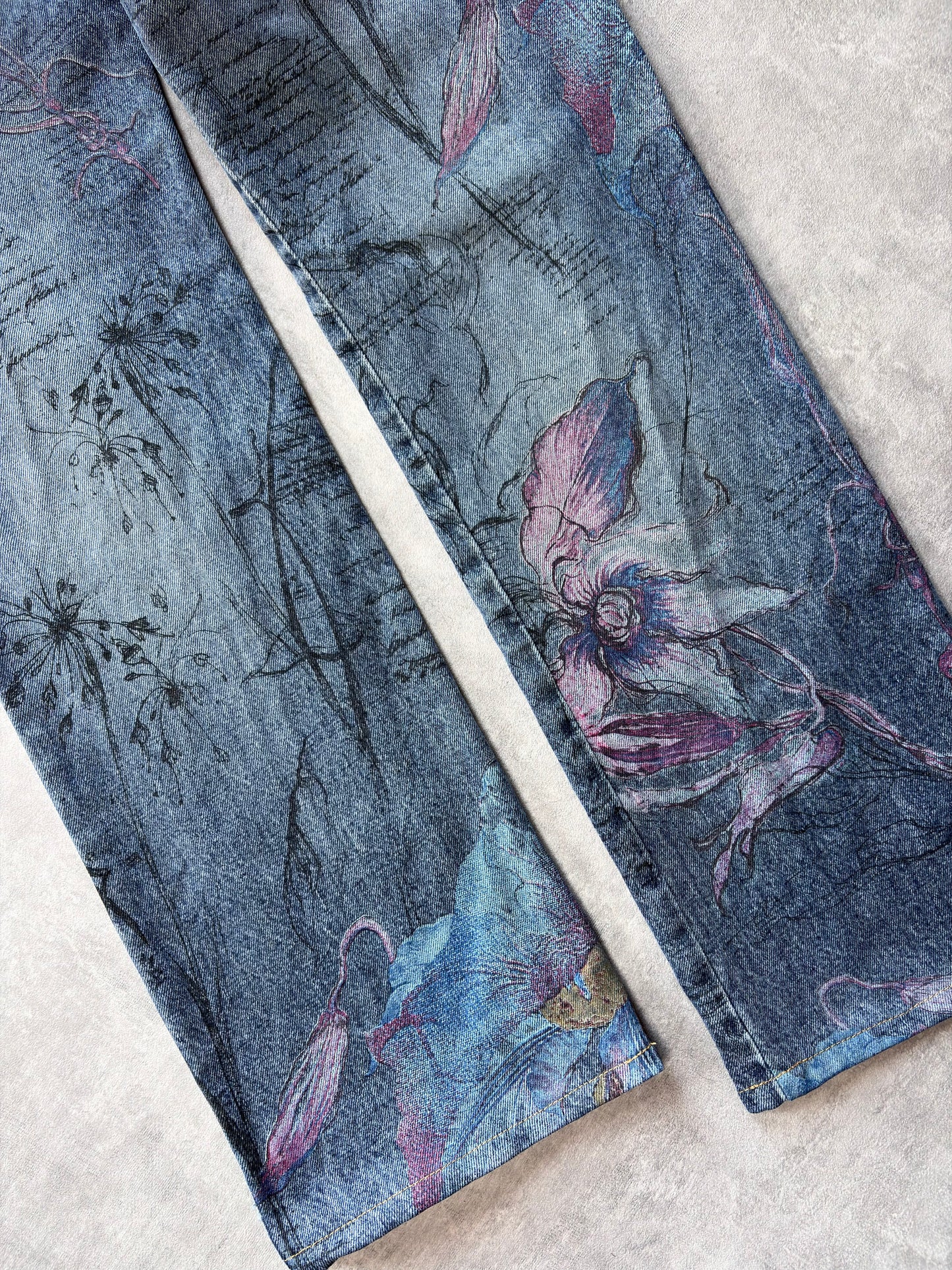 Cavalli Script Floral Jeans