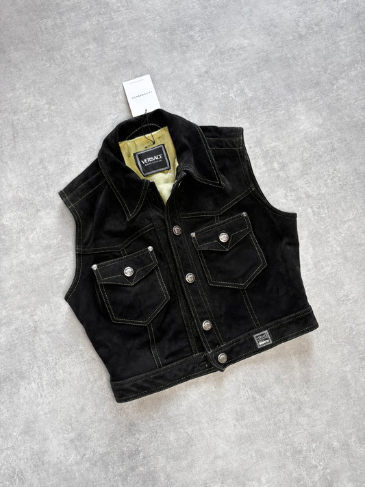 Versace Suede Sleeveless Jacket