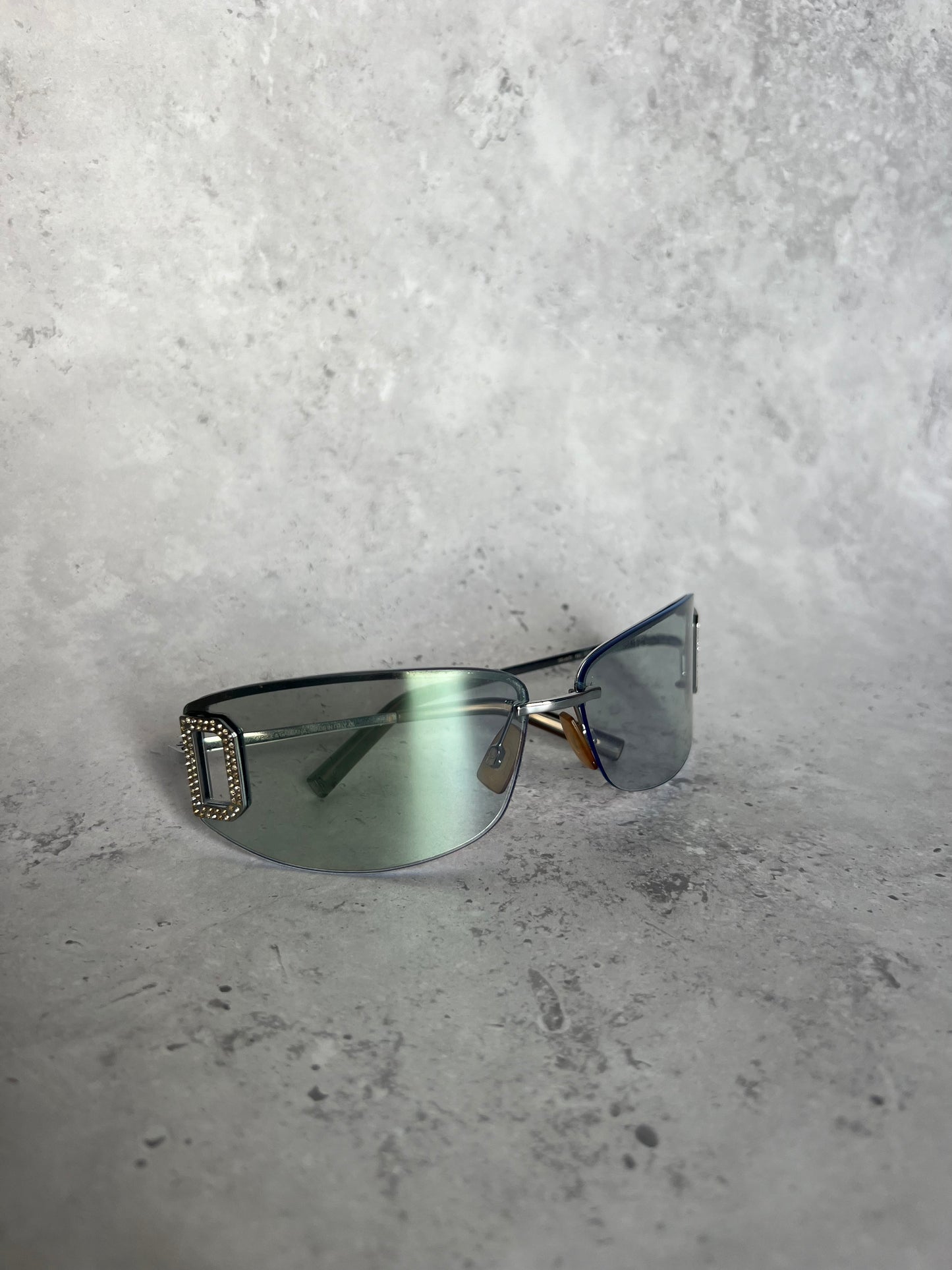 D&G Diamanté Rimless Sunglasses