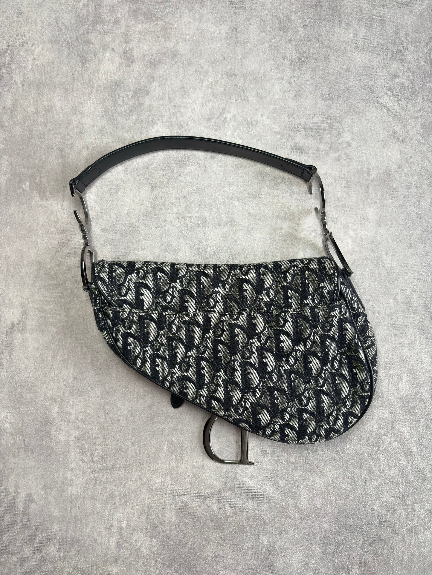 Dior Oblique Denim Saddle Bag