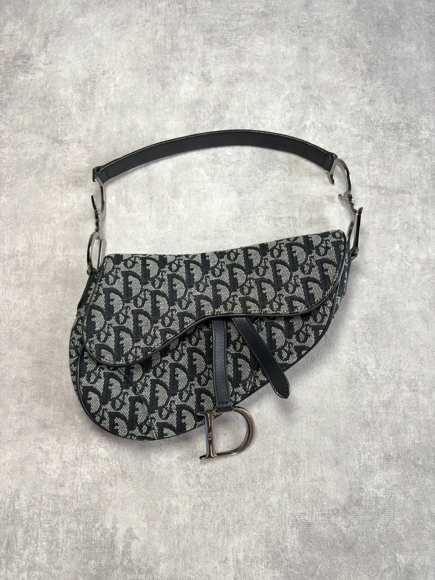 Dior Oblique Denim Saddle Bag