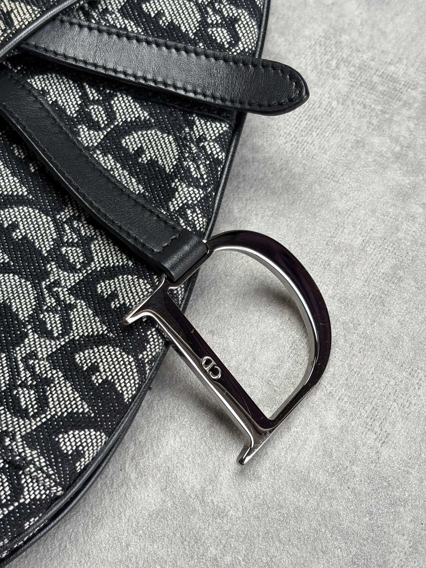 Dior Oblique Denim Saddle Bag