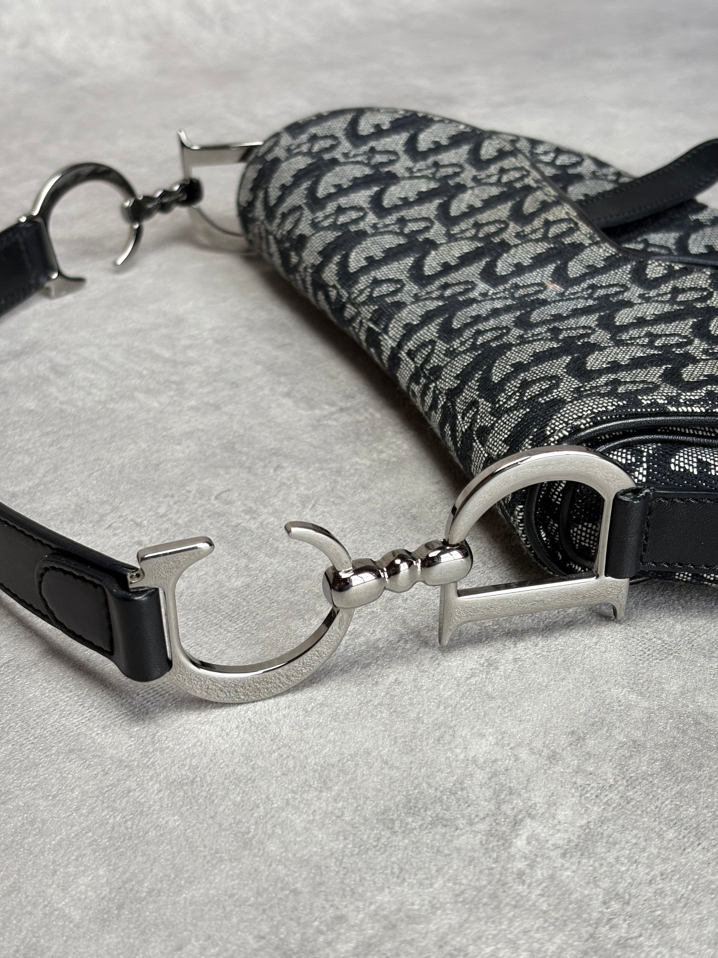 Dior Oblique Denim Saddle Bag