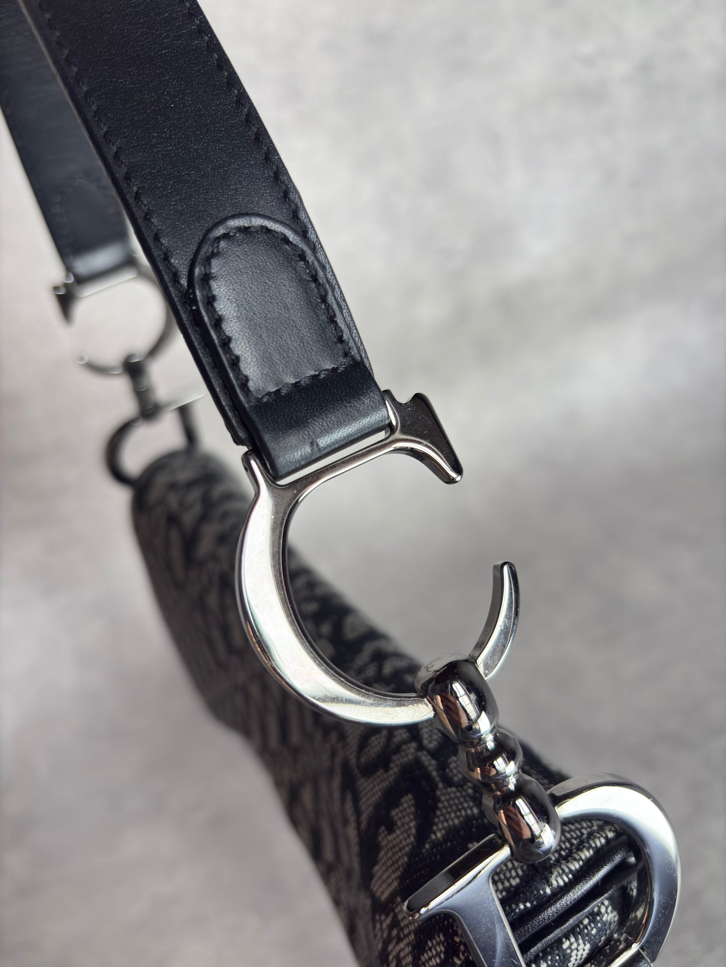 Dior Oblique Denim Saddle Bag