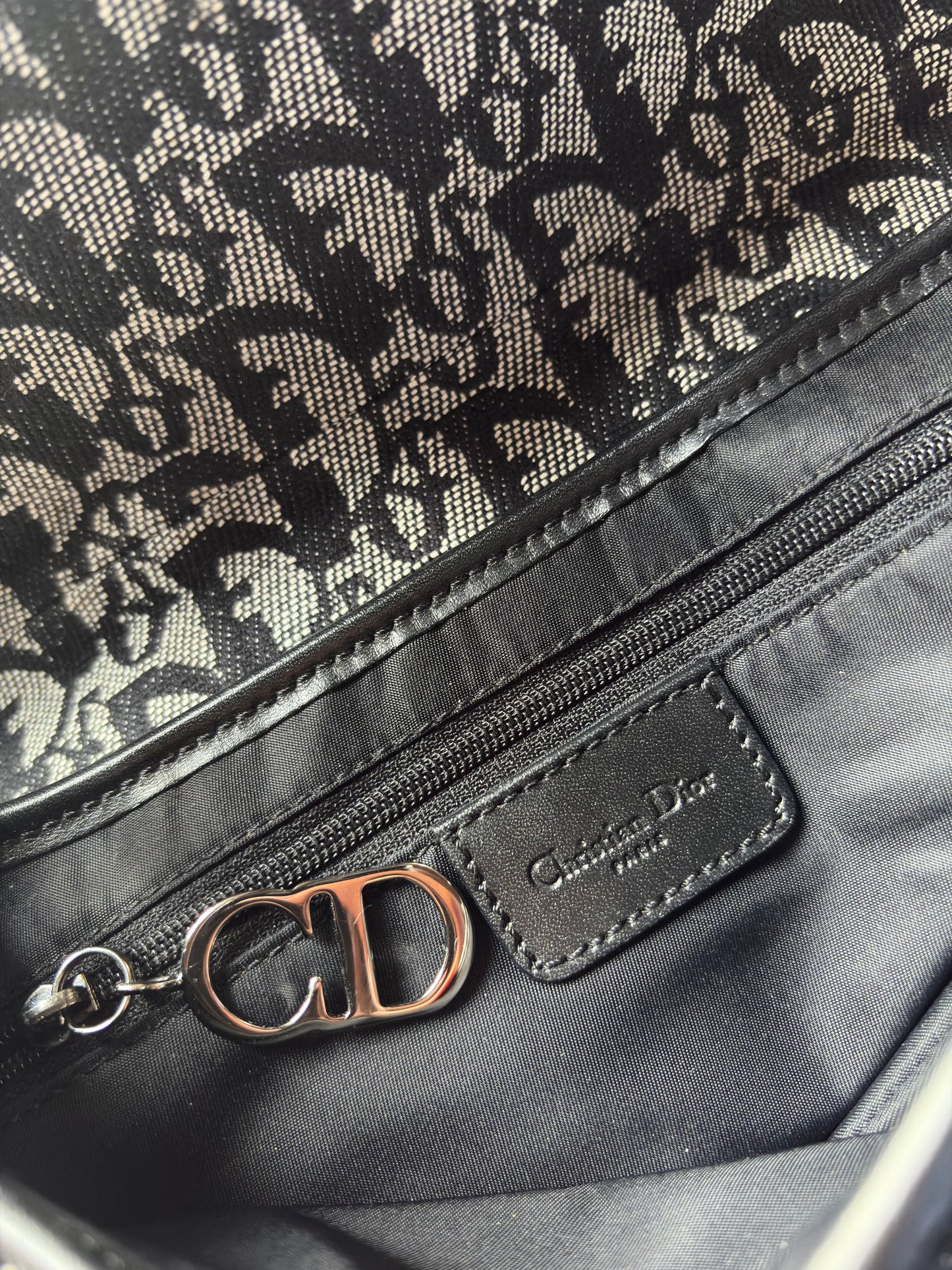 Dior Oblique Denim Saddle Bag