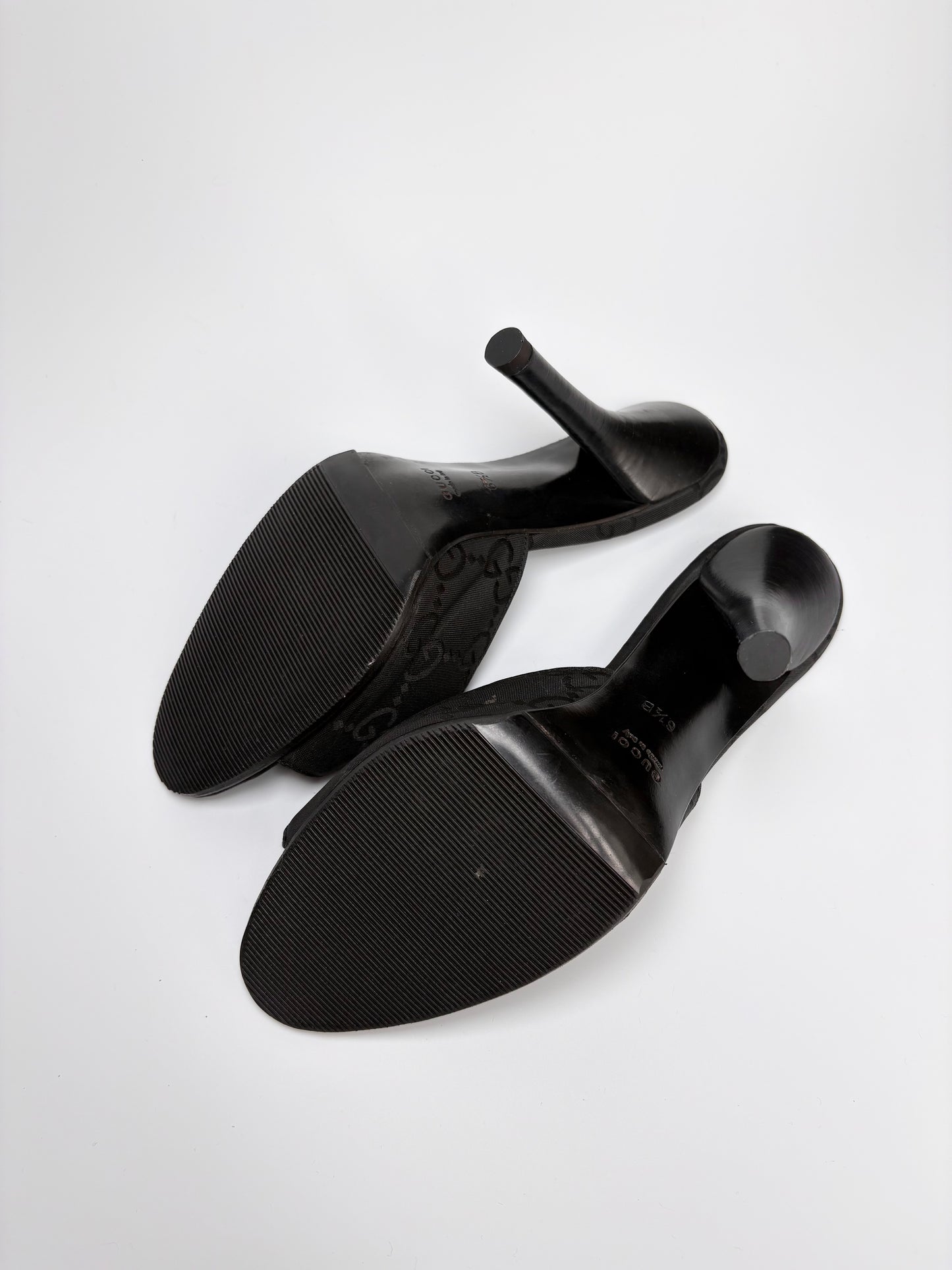 Gucci Monogram Satin Mule