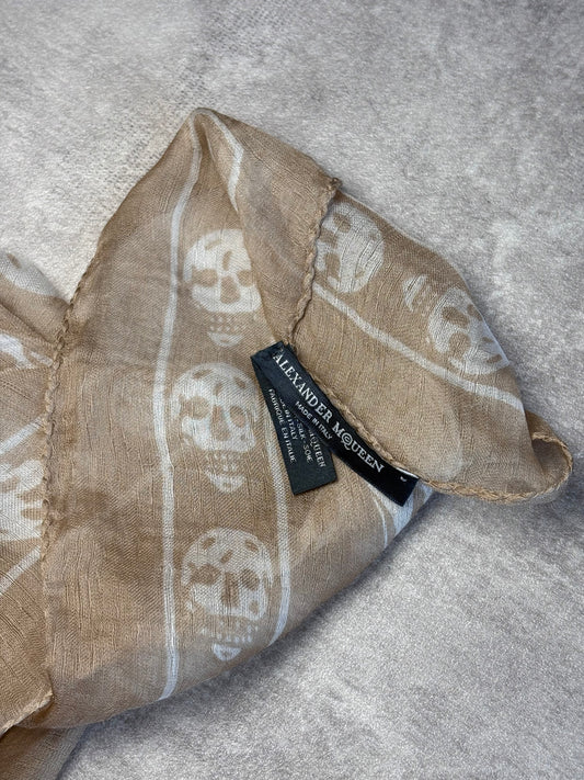 Alexander McQueen Nude Skull Scarf