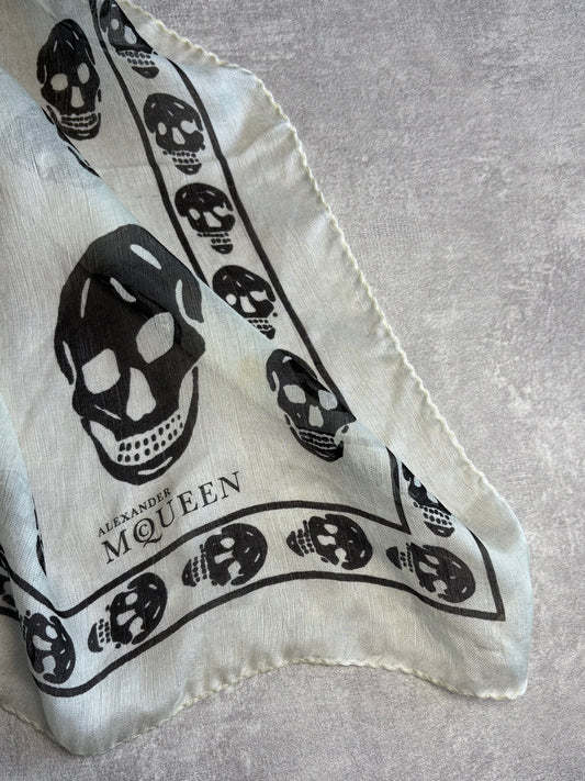 Alexander McQueen Ivory Skull Scarf