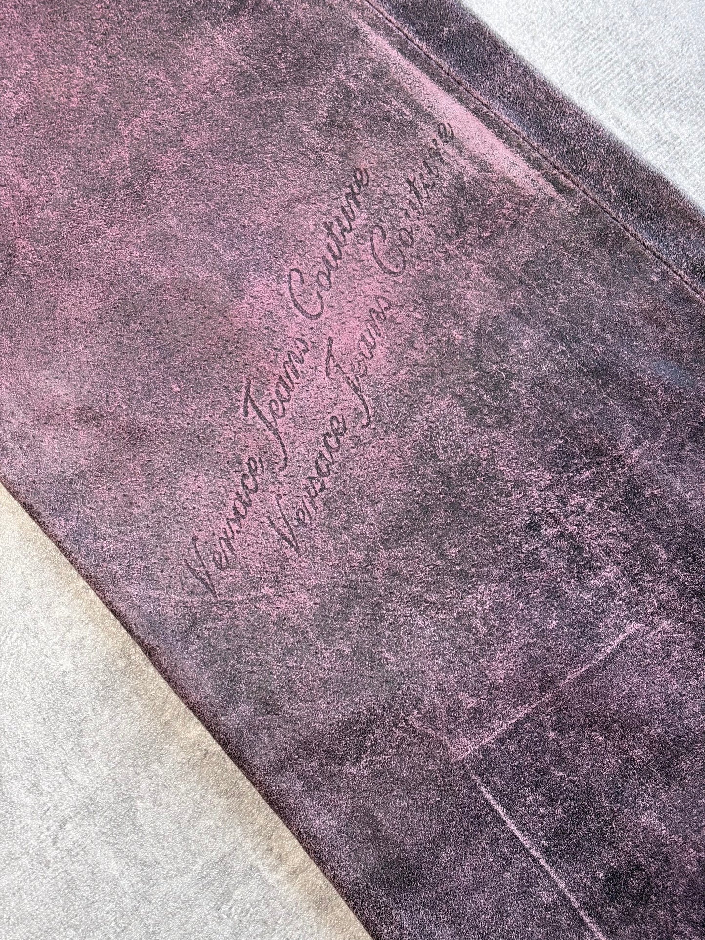 Versace Distressed Leather Trousers