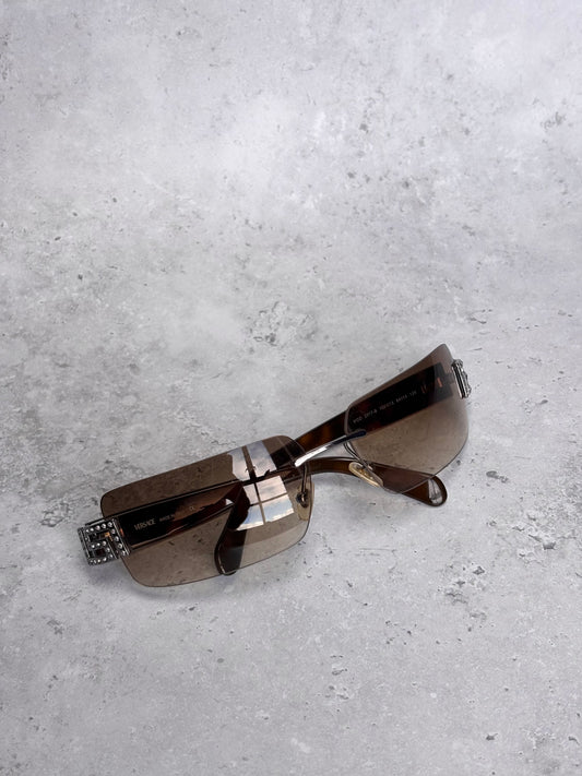 Versace Diamante Rimless Sunglasses