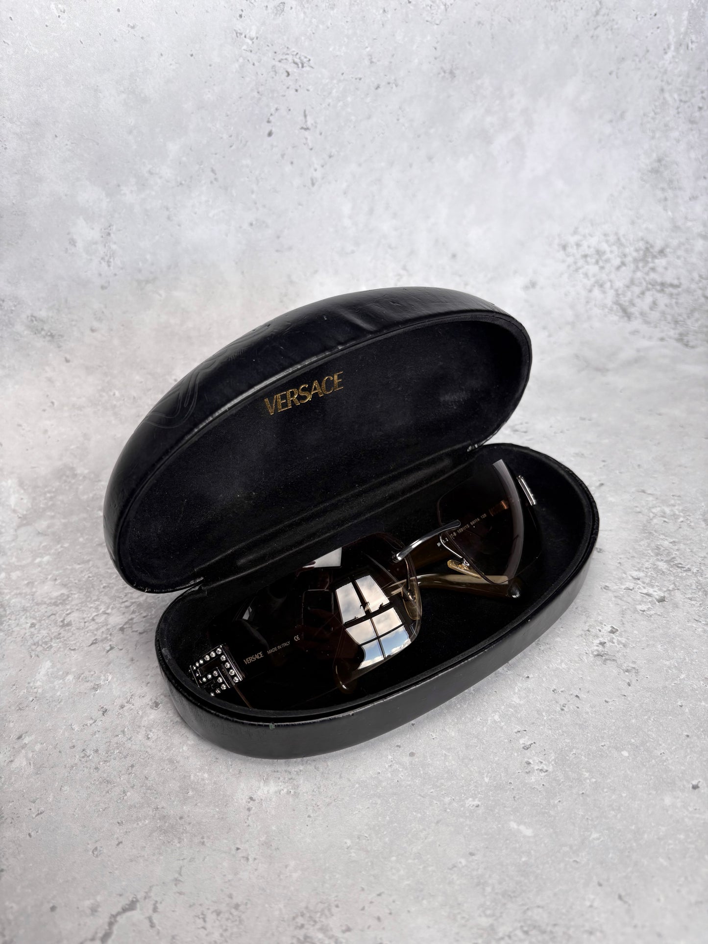 Versace Diamante Rimless Sunglasses