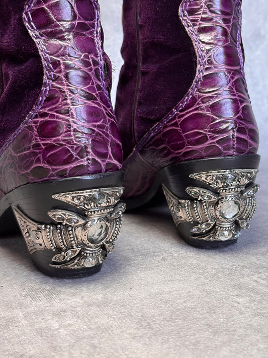 Giuseppe Zanotti Purple Cowboy Boots