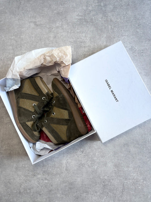 Isabel Marant Khaki and Brown Bobby Sneakers