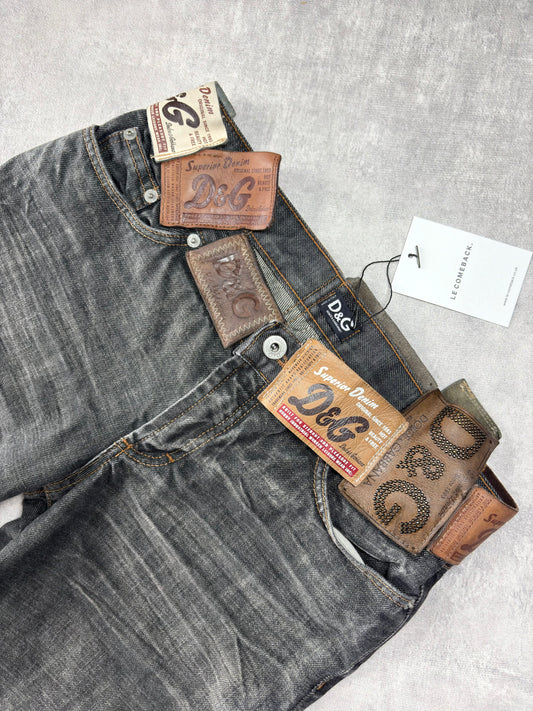 D&G Leather Tab Jeans