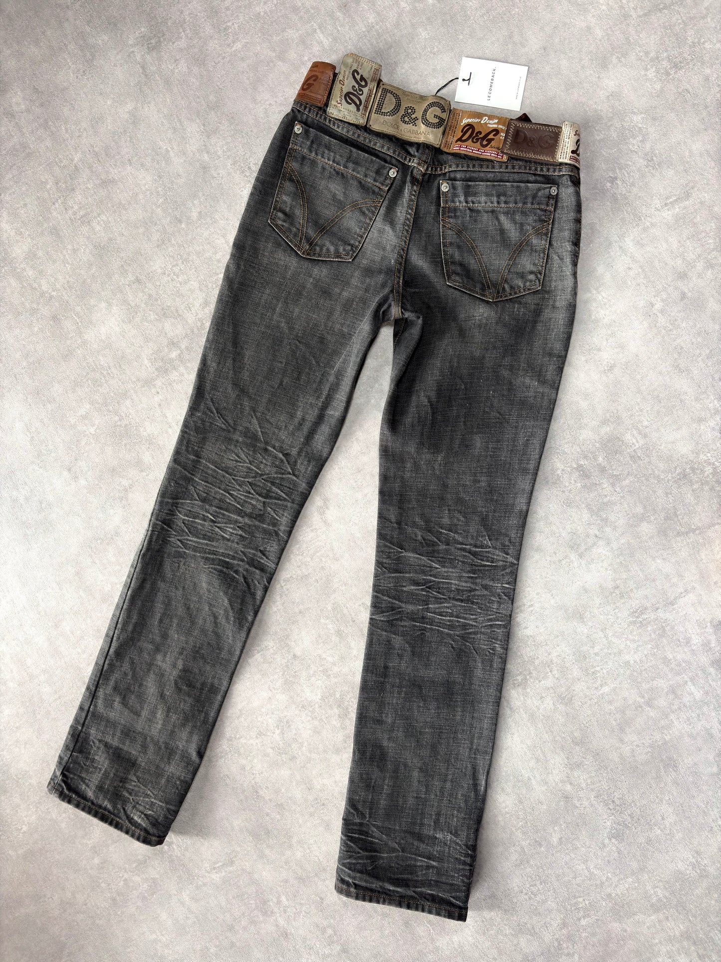 D&G Leather Tab Jeans