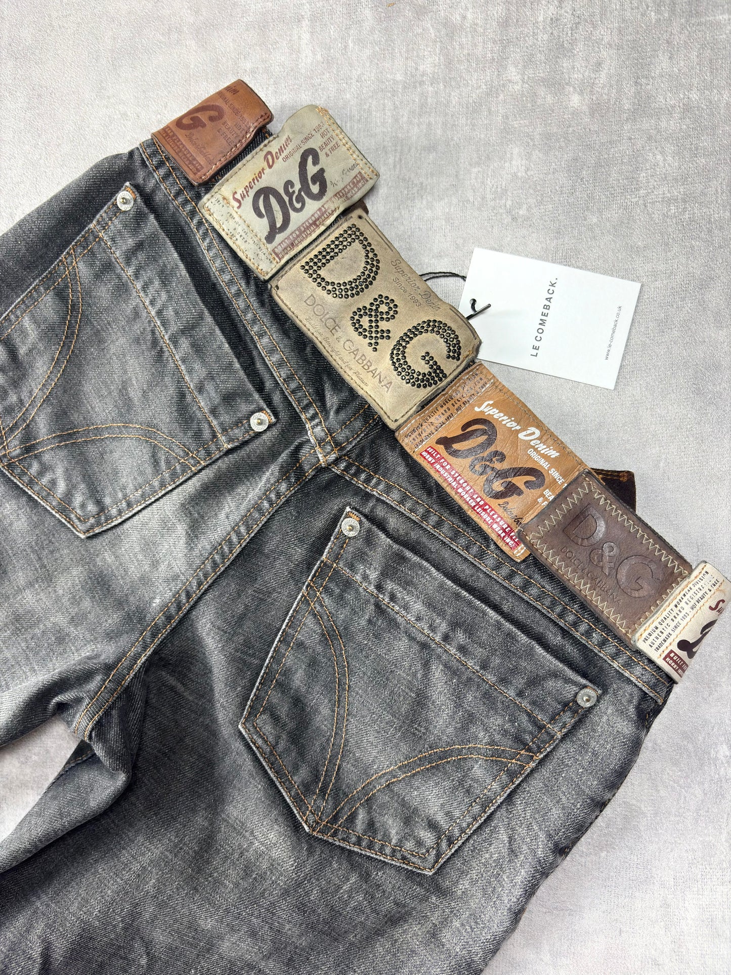 D&G Leather Tab Jeans
