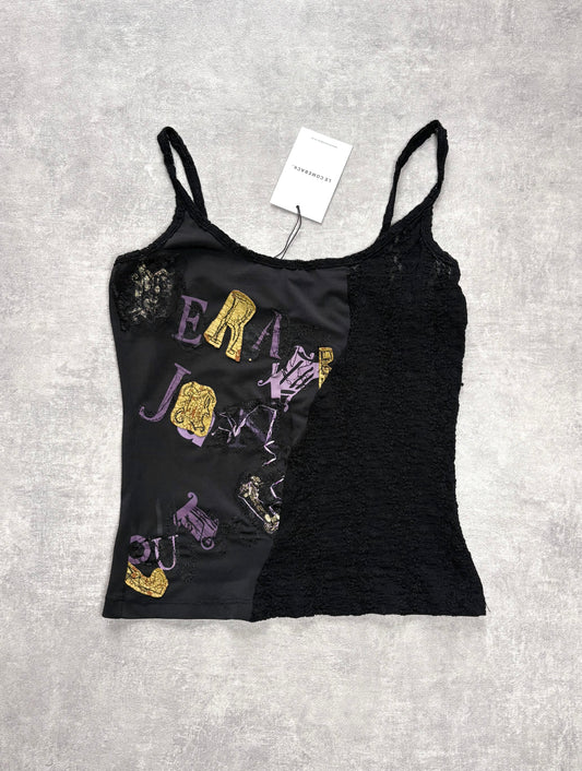 Versace Logo Print Lace Top