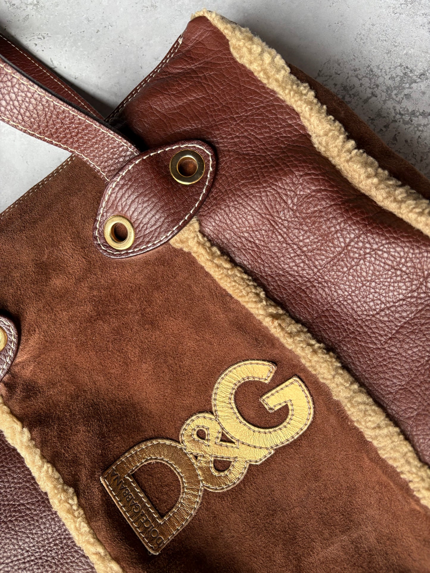 D&G Suede and Shearling Tote Bag