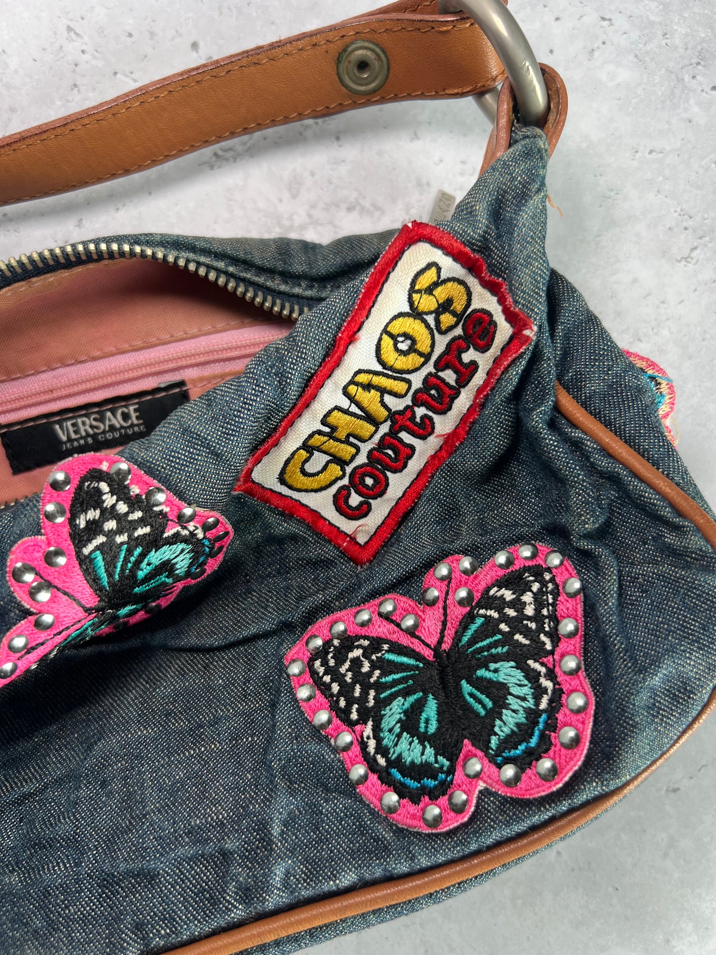 Versace Denim Patch Bag