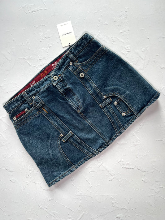 D&G Denim Mini Waistband Skirt