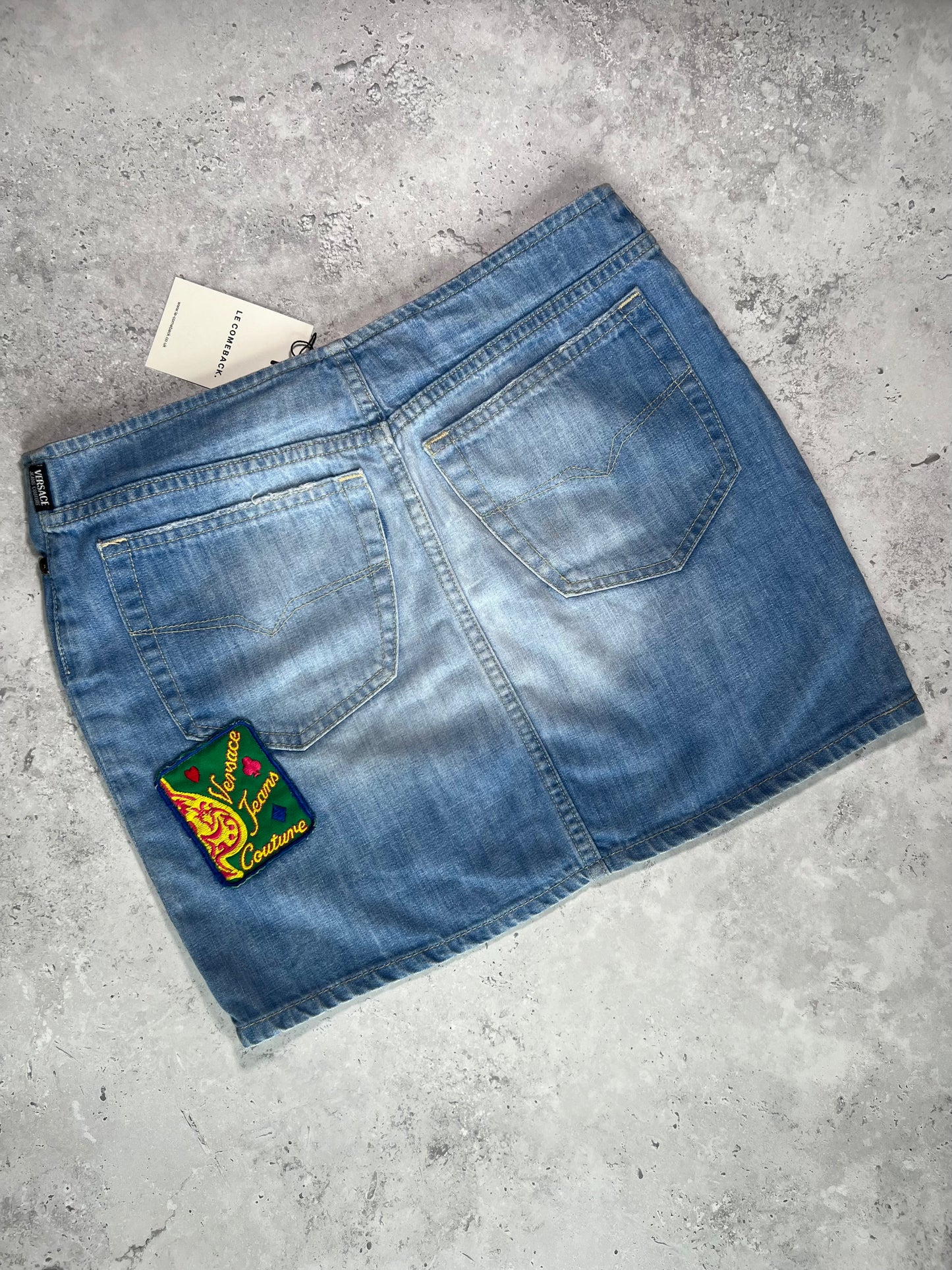 Versace Patch Denim Skirt