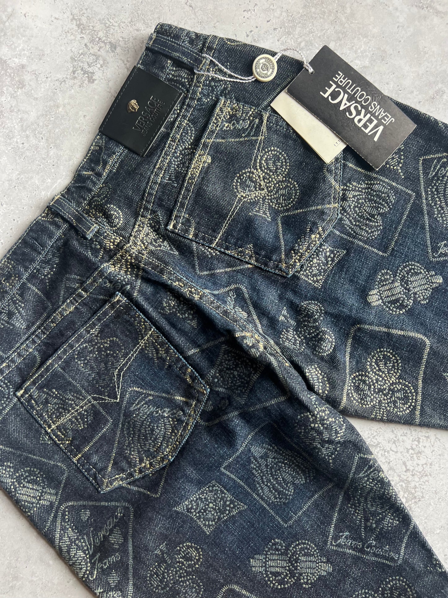 Versace Glitter Printed Jeans