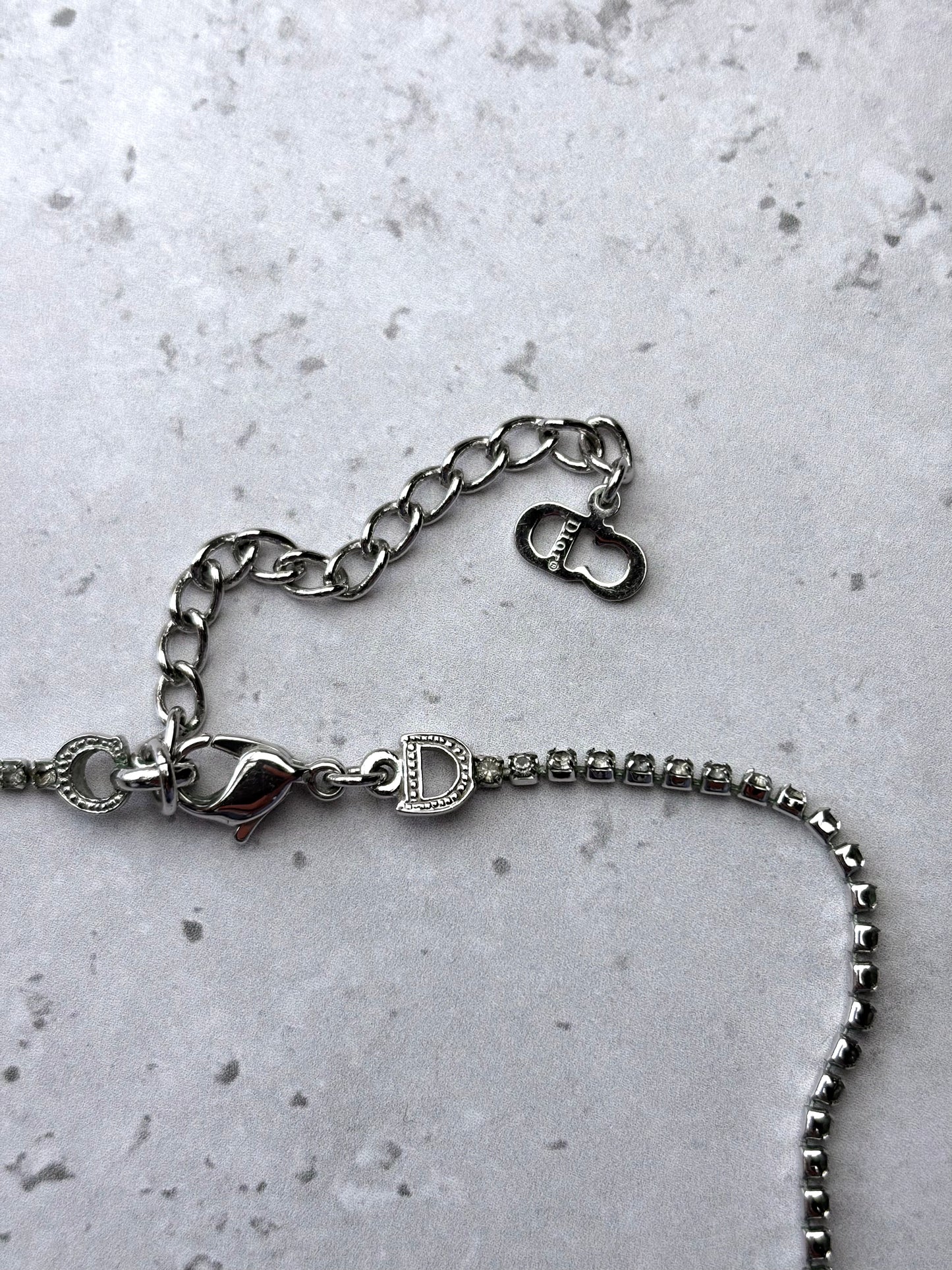 Dior Diamante Tag Necklace