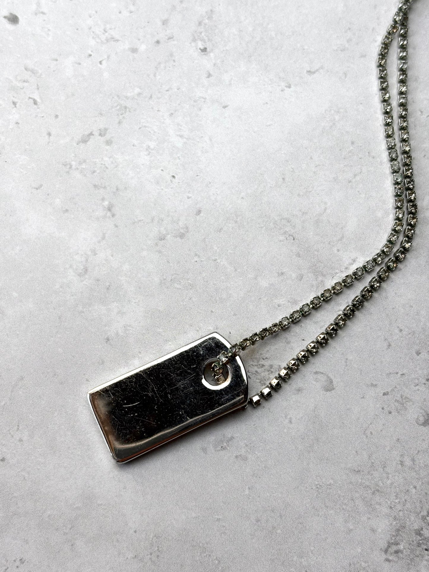 Dior Diamante Tag Necklace
