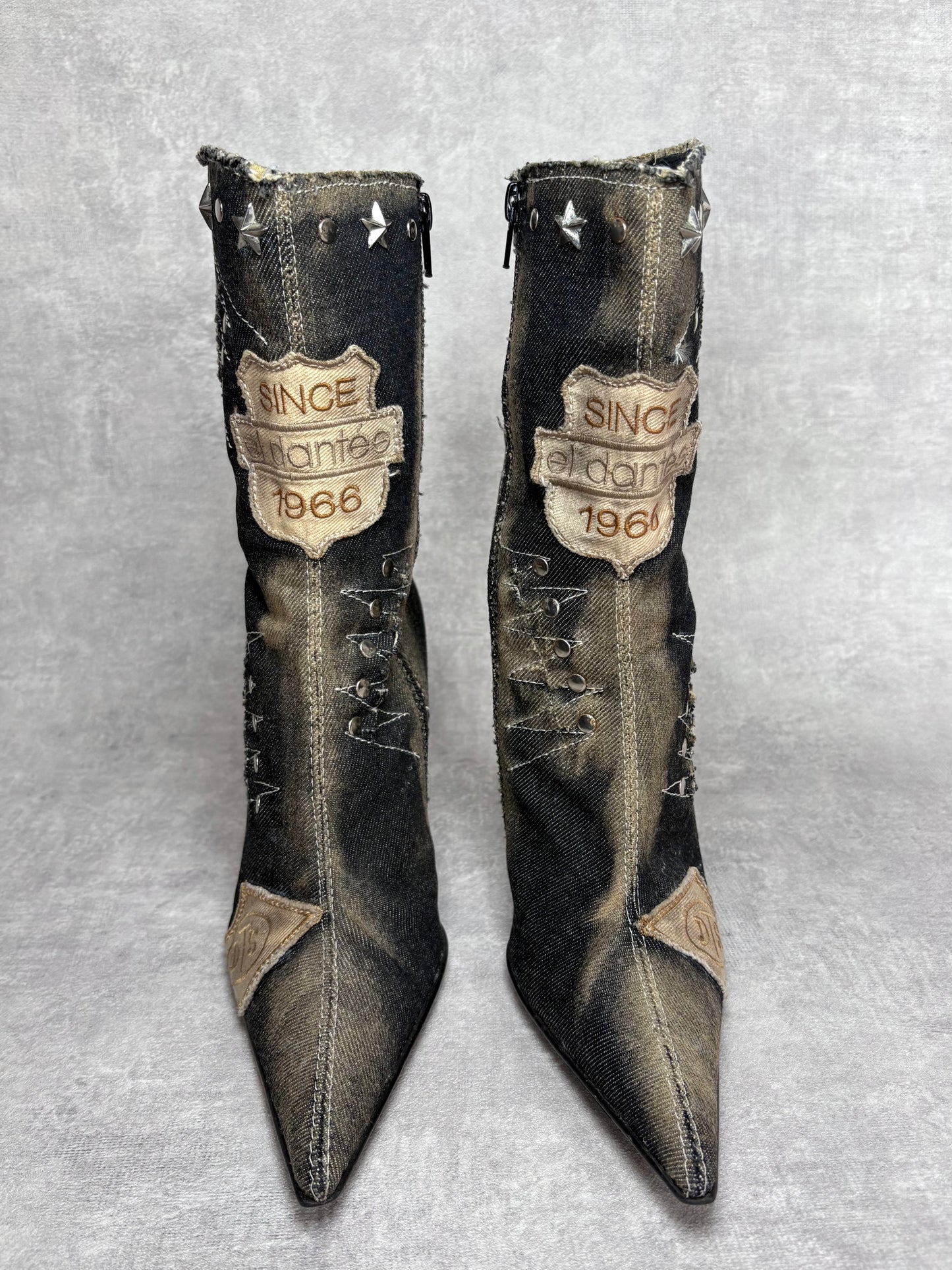 El Dantes Denim Patch Boots