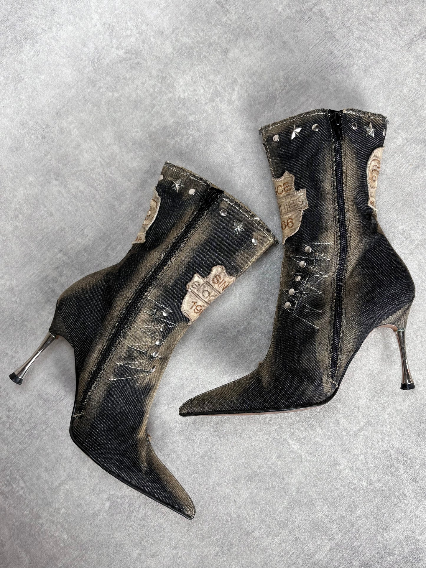 El Dantes Denim Patch Boots