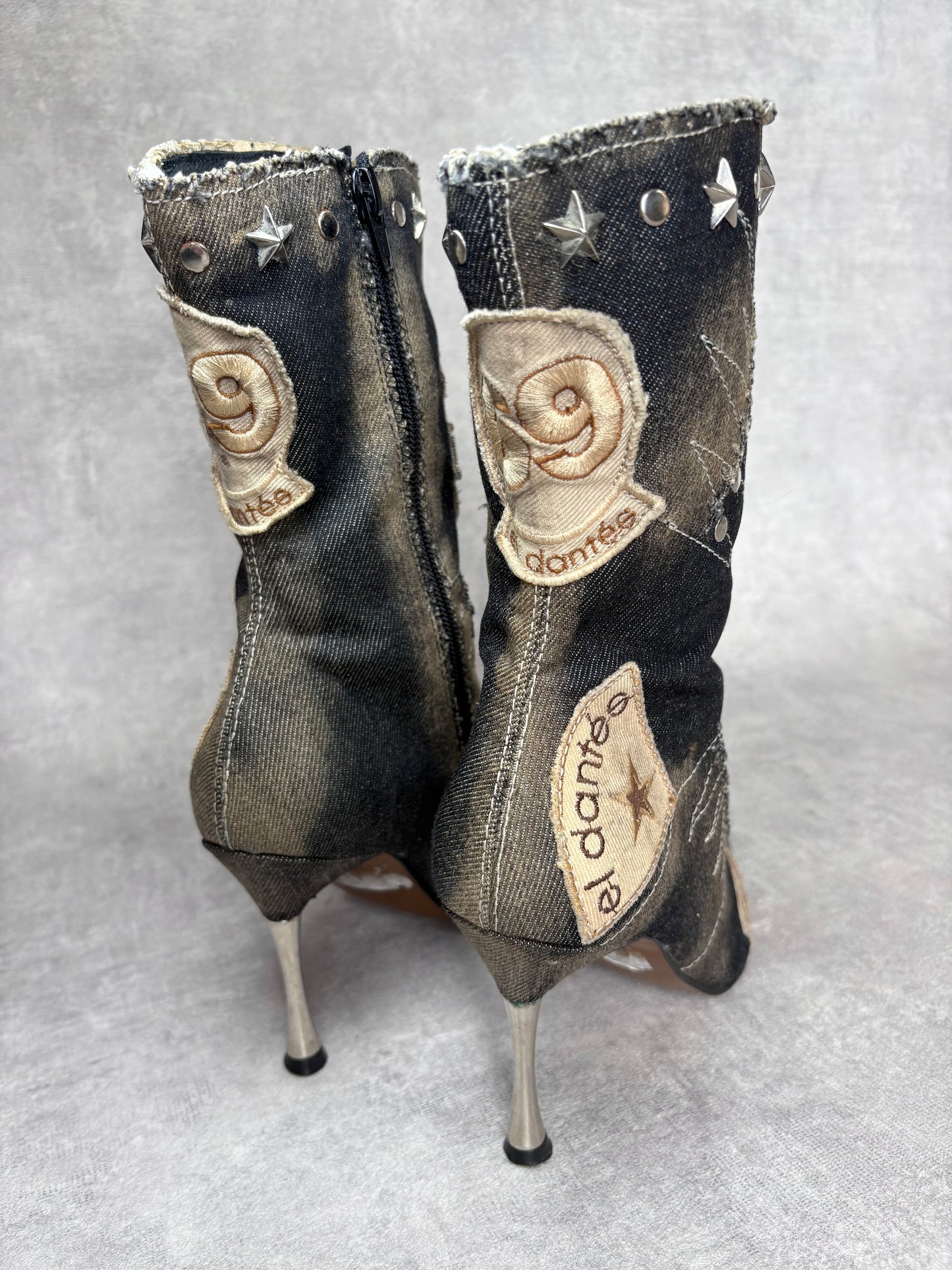 El Dantes Denim Patch Boots