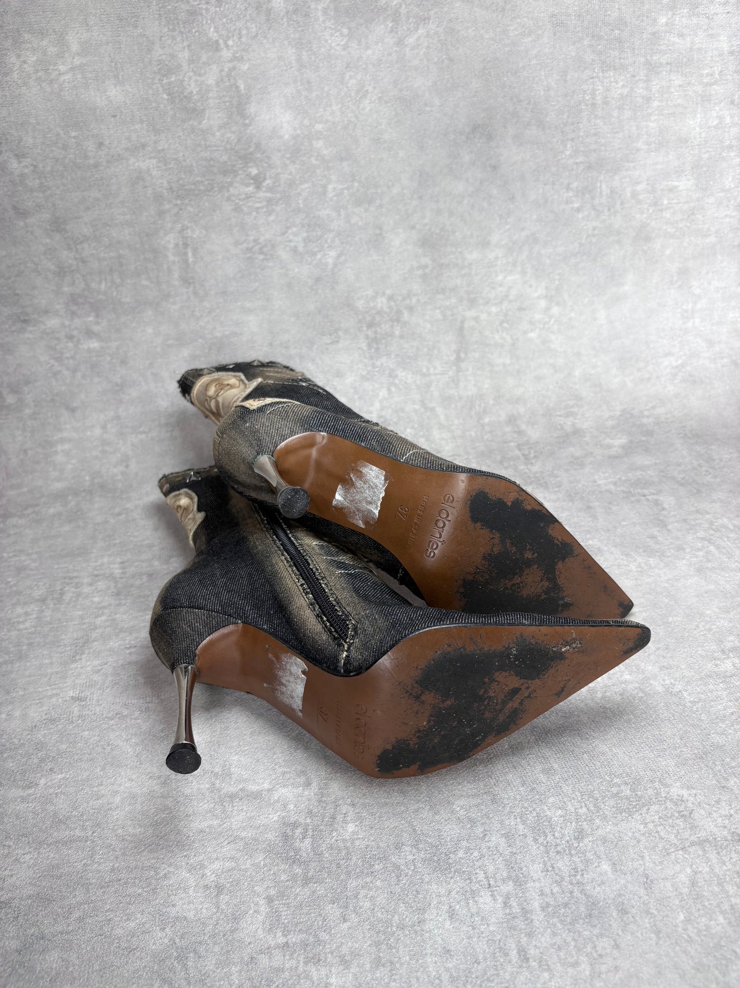 El Dantes Denim Patch Boots