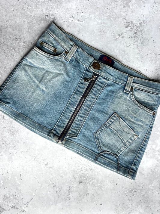 D&G Zip Denim Mini Skirt
